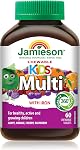 Jamieson Multivitamin Chewable for Kids with Iron, 60 Chewables, Orange, Grape, Cherry and Raspberry Flavours. Supports Growth, Development, Bones and Teeth. No Artificial Colours or Flavours