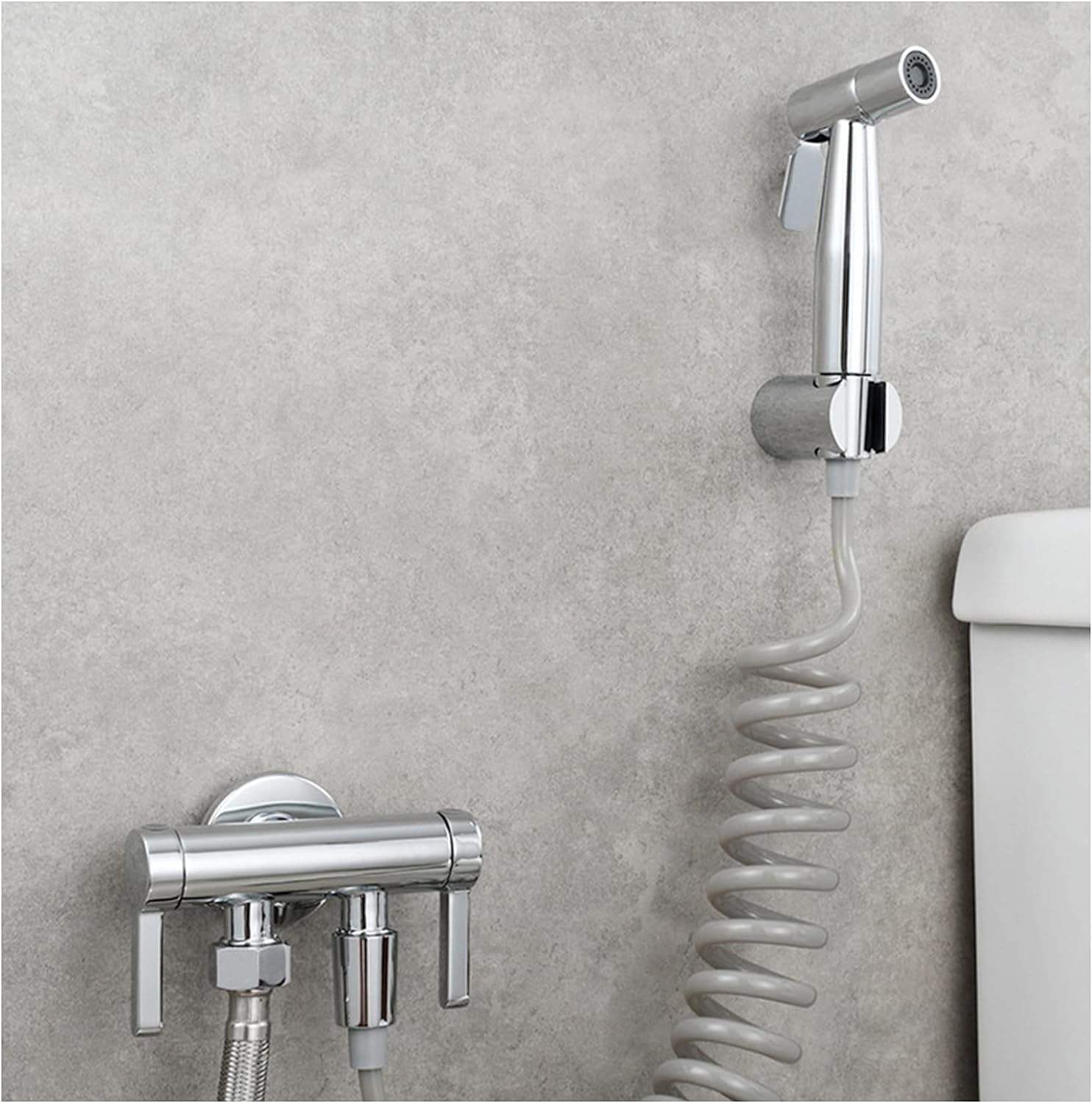 Toilet Shower Kit Stainless Steel Handheld Bidet Sprayer Hand Shower Bidet Diaper Sprayer, Personal Hygiene and Bed Toilet Sprayer,Brushed Gold,01 Plated
