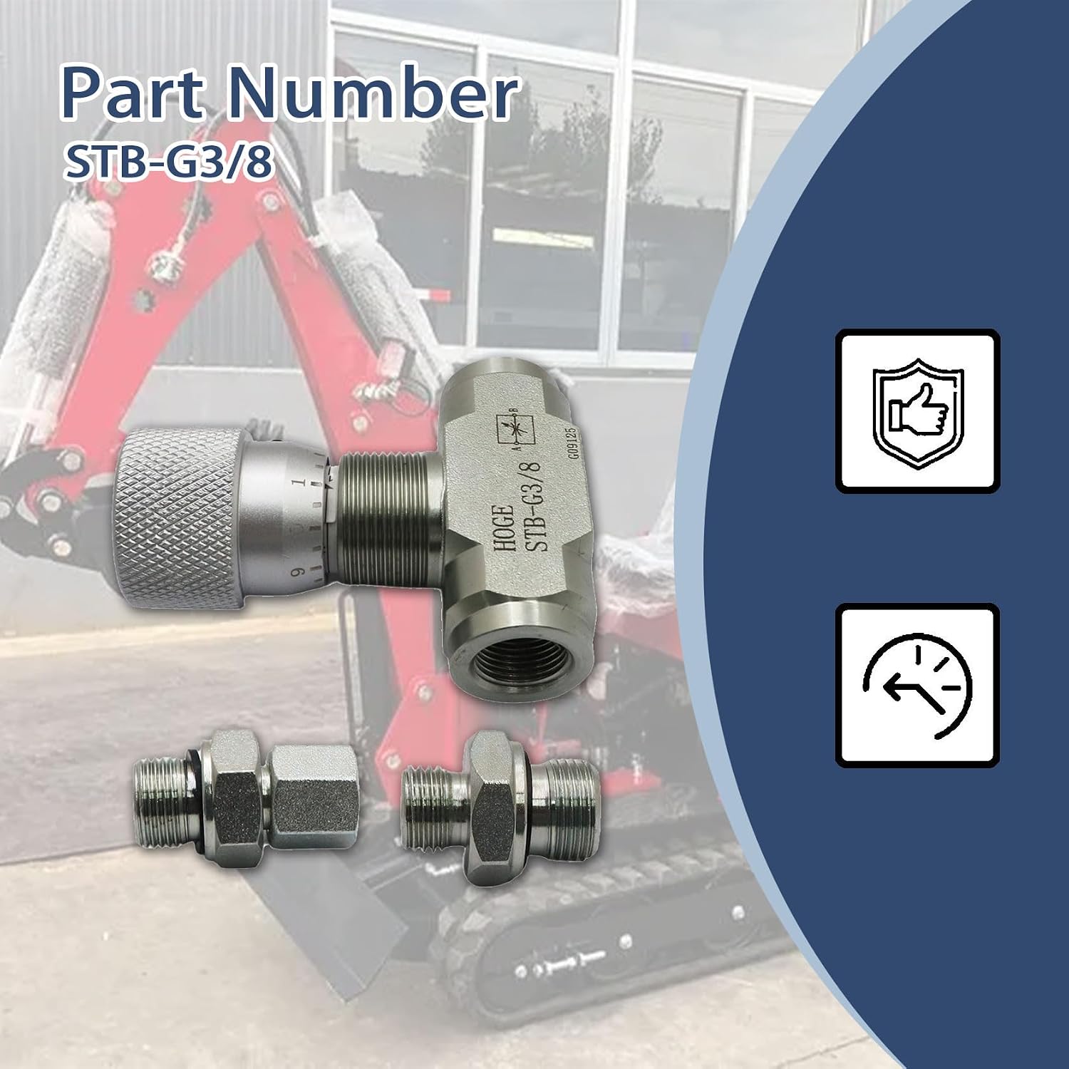 FZJDSD STB-G3/8 3/8" L08 Hydraulic Flow Control Valve Compatible with Mini Excavator,Bidirectional Restrictor Valve w/Two-Sided Connectors