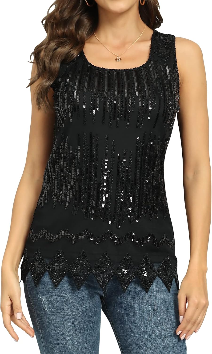 flowy sequin top