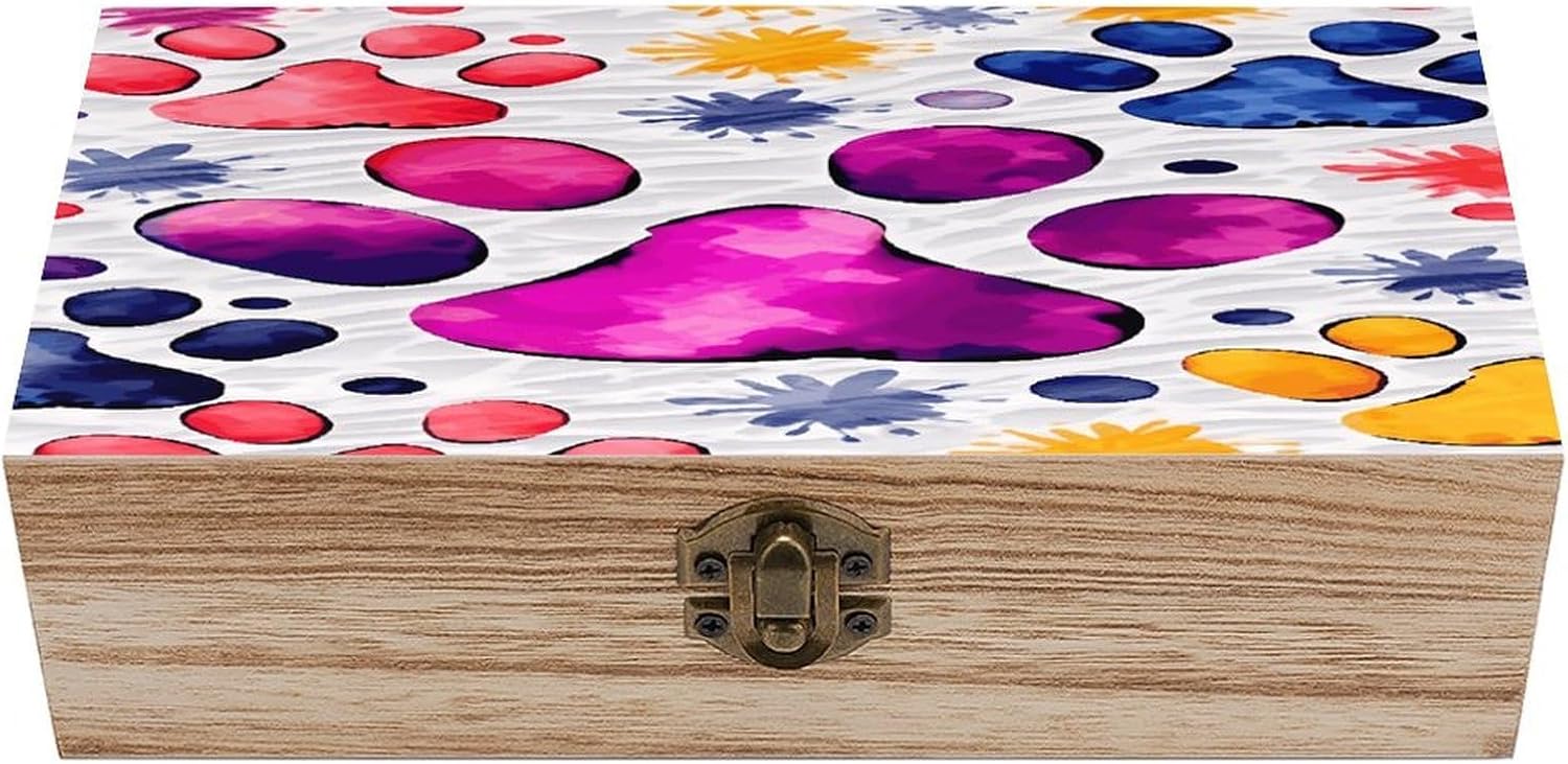 Wooden Keepsake Box, Wood Storage Box for Jewelry Photos Letters