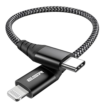 Esr Usb C To Lightning Cable Cm Mfi Certified Pd Fast Charging Cable For Iphone 13 13 Mini 13 Pro 13 Pro Max 12 12 Mini 12 Pro 12 Pro Max Se 22 11 Xr Xs Max Xs X 8 Braided Nylon Black Amazon In Computers