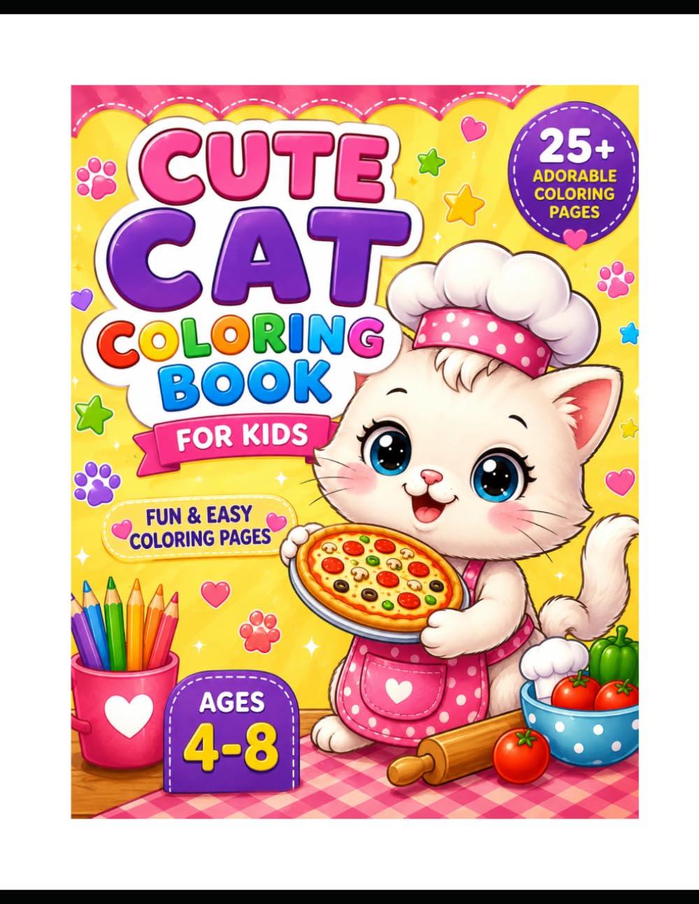 Cute Cat Coloring Book for Kids: Fun and Easy Coloring Pages for Ages 4–8