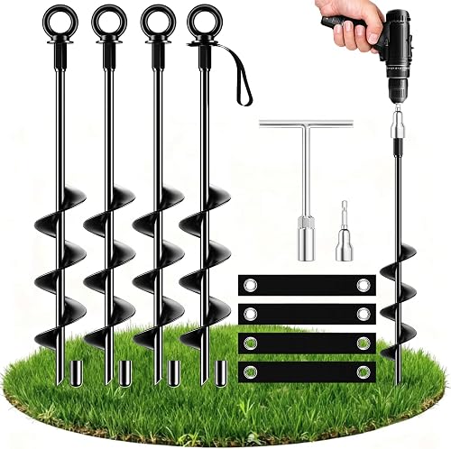 Ancrage au sol 45,7 cm Ancrage au sol en acier pour tent Ewilibe