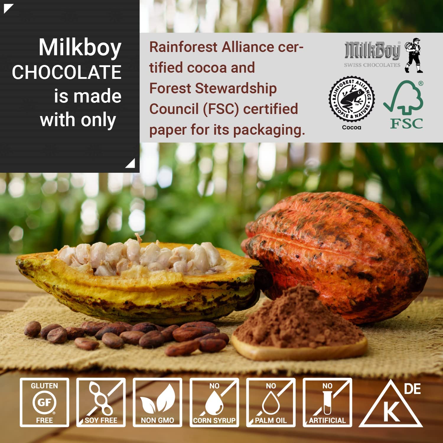 Milkboy Swiss Almond Chocolate Bars Premium Swiss Alpine Milk