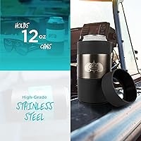 Vista 6 de Toadfish Enfriador de latas de 12 oz antivuelco, con ventosa para cerveza y refrescos. Incluye adaptador de lata delgado, aislado al vacío de doble