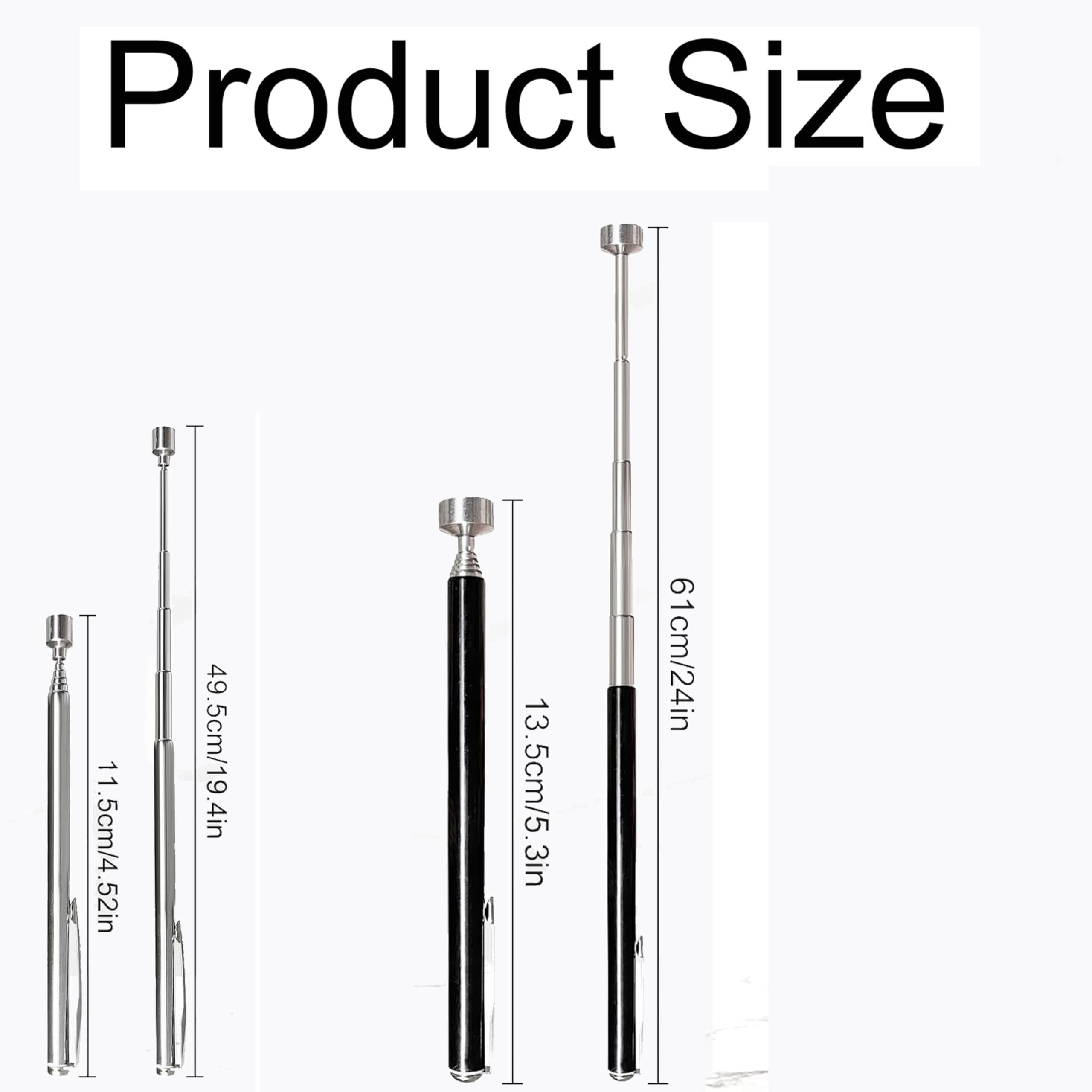 4 Pcs Portable Extendable Magnetic, Magnetic Pickup Tool Handheld Stick with Non-Slip Handle - Image 3