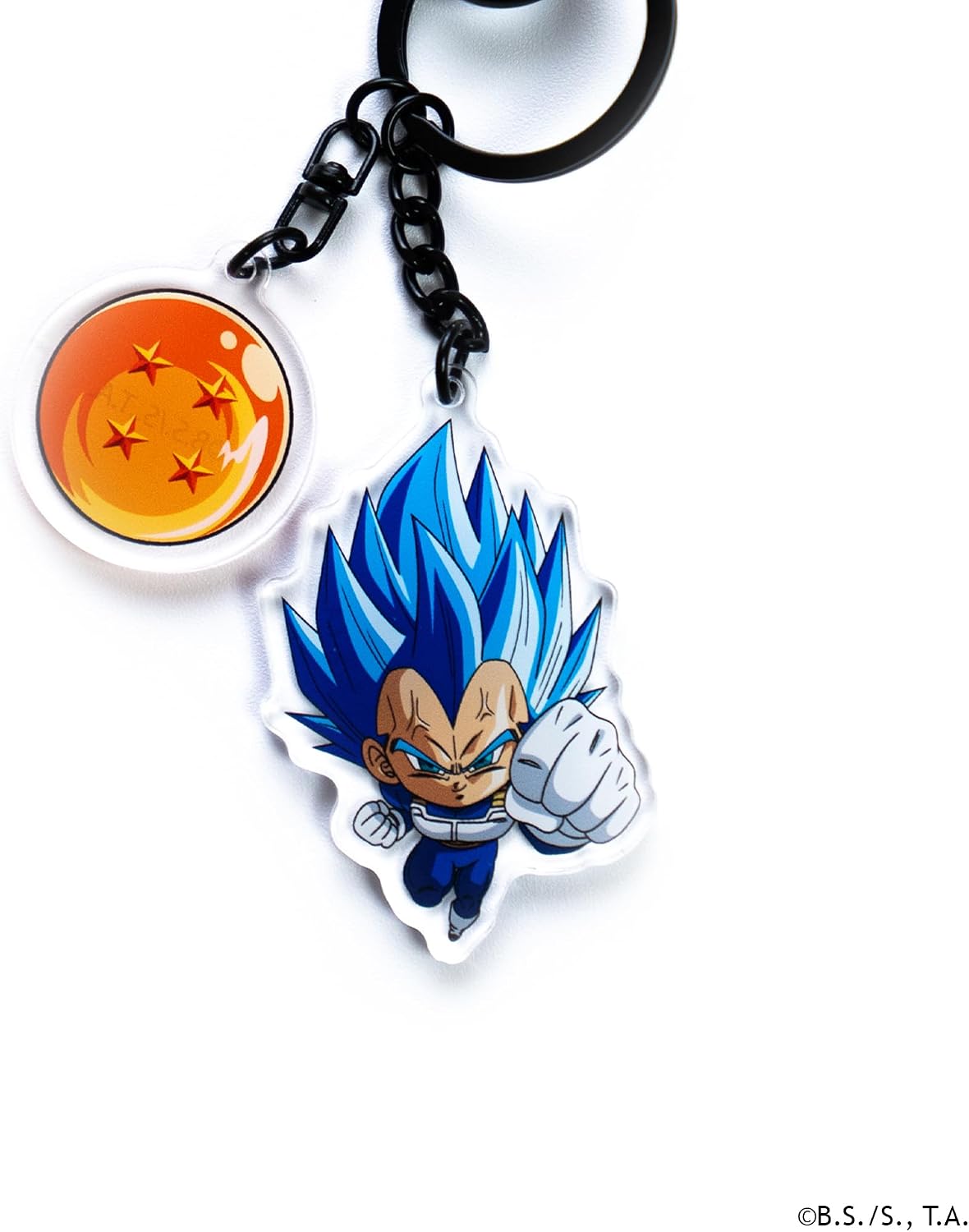 Dragon Ball Super - Vegeta SSB Super Saiyan Blue Keystrap and Keychain Bundle - Otaku Gift Set for Anime Fans