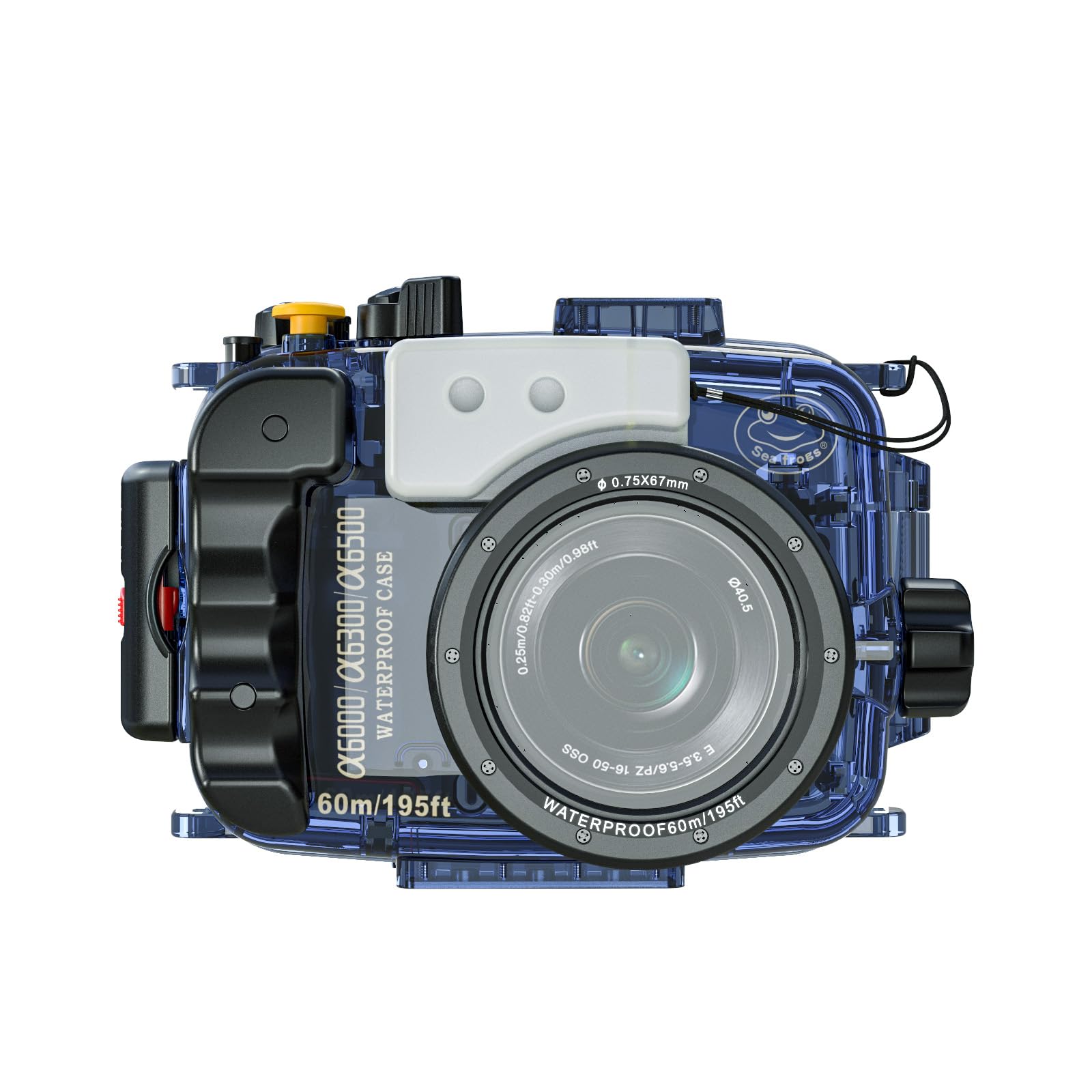 Sea frogs pour Sony a6500 a6400 a6300 a6000 Plongée Sous-Marine Avec caméra 195M / 60M Boîtier étanche (boîtier + filtre Rouge)