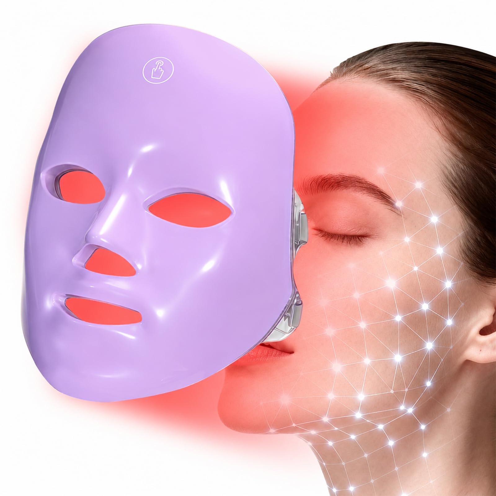 Máscara facial luminosa para cuidados diarios, Máscara de belleza para el cuidado de la piel, Ajustable 7 colores, Para cuidado de la piel en el hogar