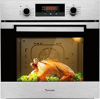 24" Single Wall Oven, 2.3 Cu.ft. Built-in Electric Wall Oven 9 Cooking Functions, Convection Wall Oven with Sensitive Touch Control, Timer, Stainless Steel Finish, For Kitchen, ETL Certified
