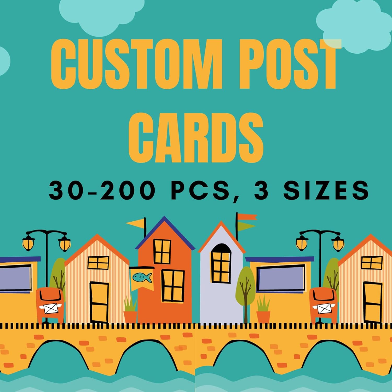 Custom Postcards for Small Business, 30-200 pcs Personalized Postcards Thank You Cards,2 Sides Printing, 20 pt Cover Heavy Paper,3 Sizes, Upload Your Design (5x7 in)