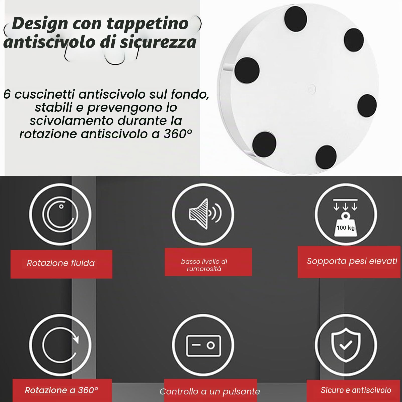 Piatto Girevole Elettrico per Fotografia, Espositore con Rotazione Automatica A 360° con Controllo Remoto, Carico 100Kg, Piattaforma Girevole Automatica 42Cm/60Cm,White-60CM