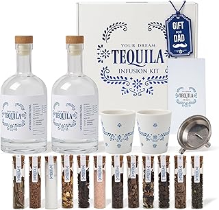 Tequila Gifts for Men – Tequila Making Kit - Bourbon Old Fashioned Infusion kit - Includes Bottles, Wood Chips, Botanicals – Perfect for Men & Women – Lover Gifts (No Alcohol Included)