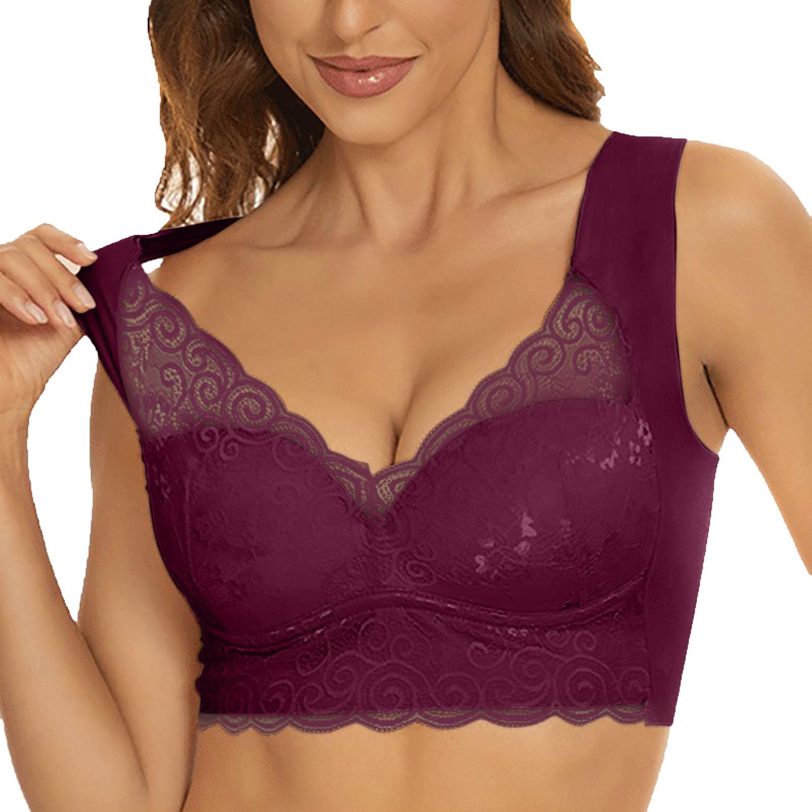 UHouse Lot de 5 Femme Soutien Gorge sans Armature Maintien Fort Lingerie sous Vetements Feminins Bralette Anti Affaissement Brassière Classiques Brassiere
