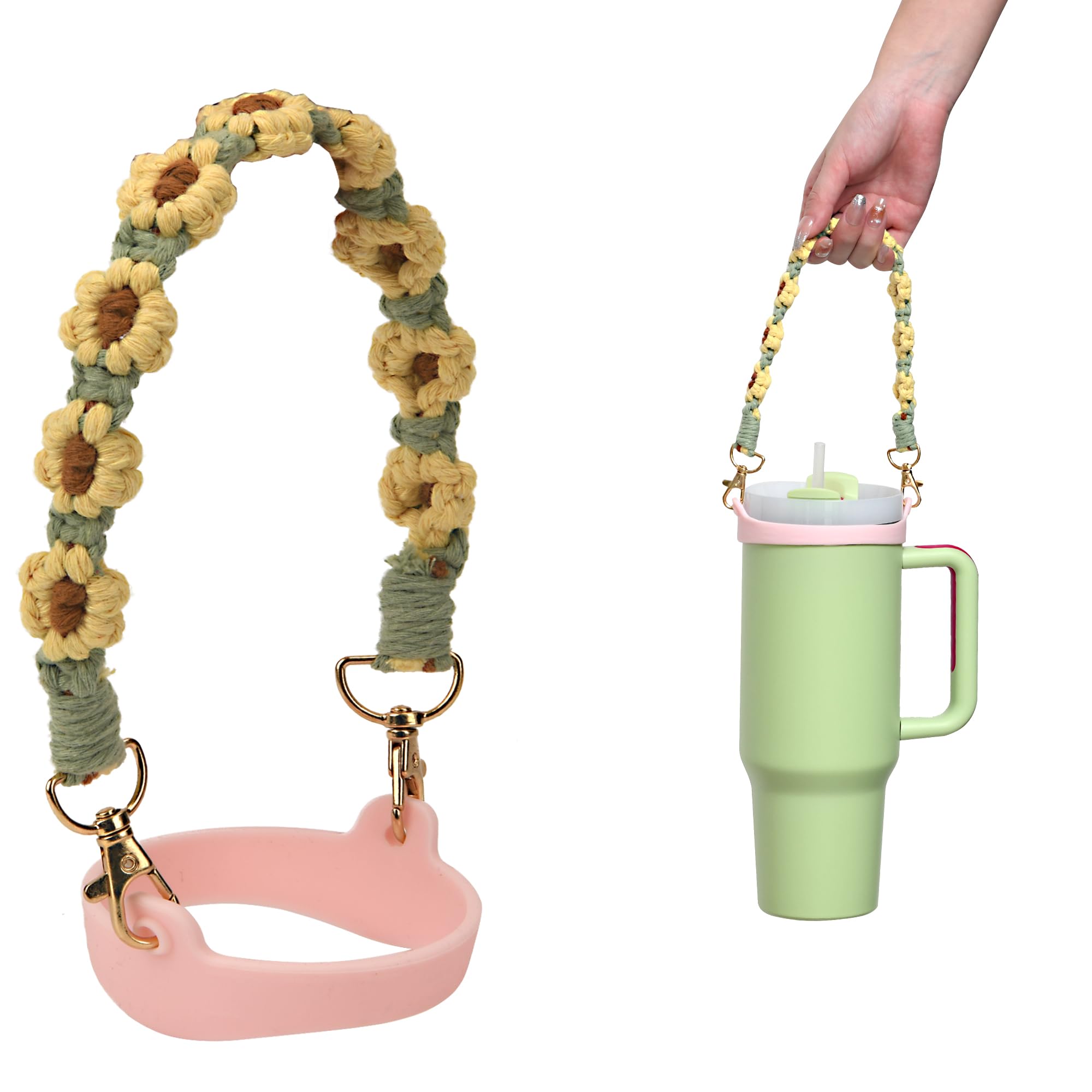 Wongeto Water Bottle Handle Strap - Compatible with Stanley Cup Accessories - for Stanley Cup 40oz & 30oz Tumbler