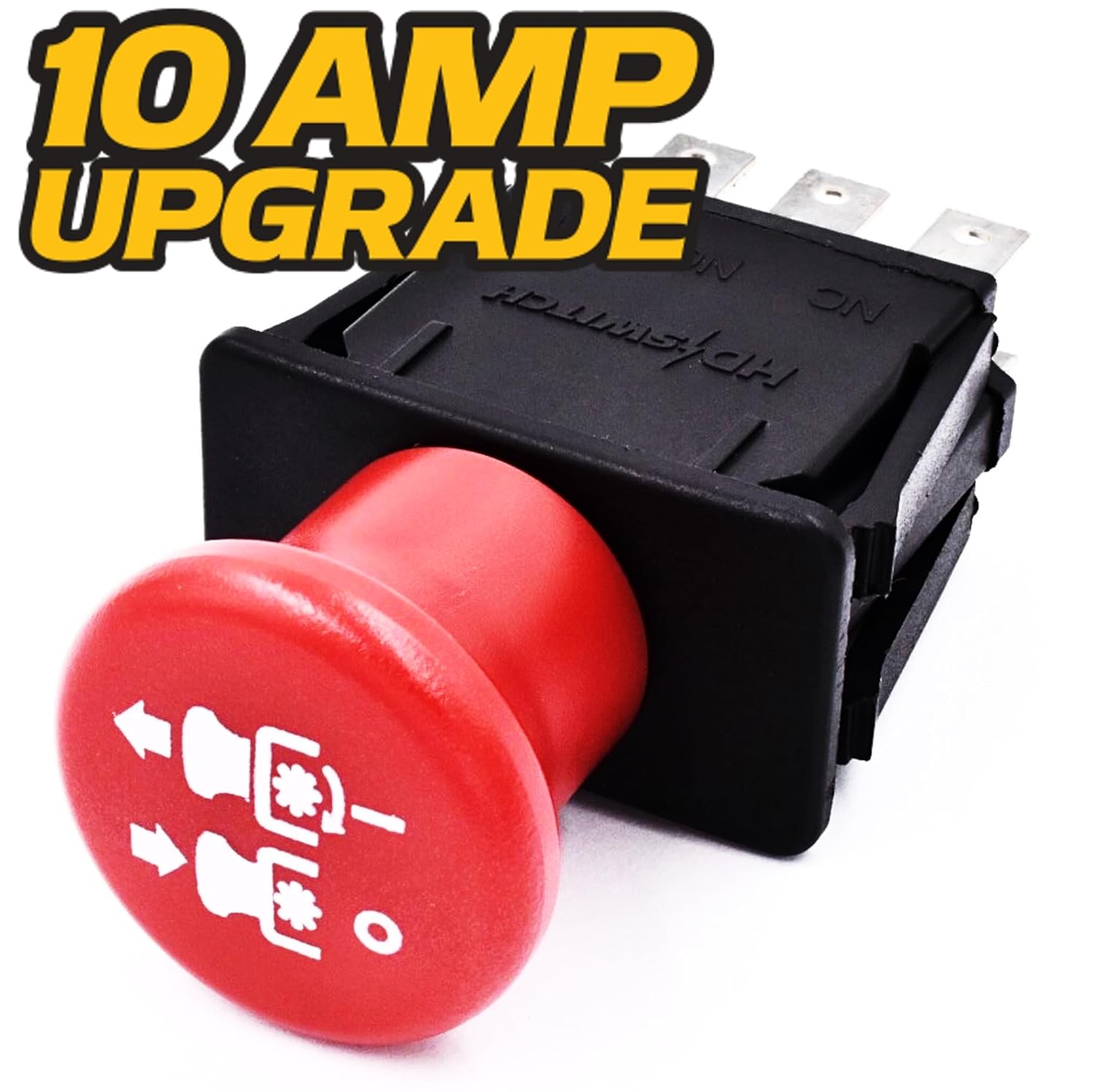 Image of the red 10 AMP upgrade PTO switch included with the HD Switch clutch.