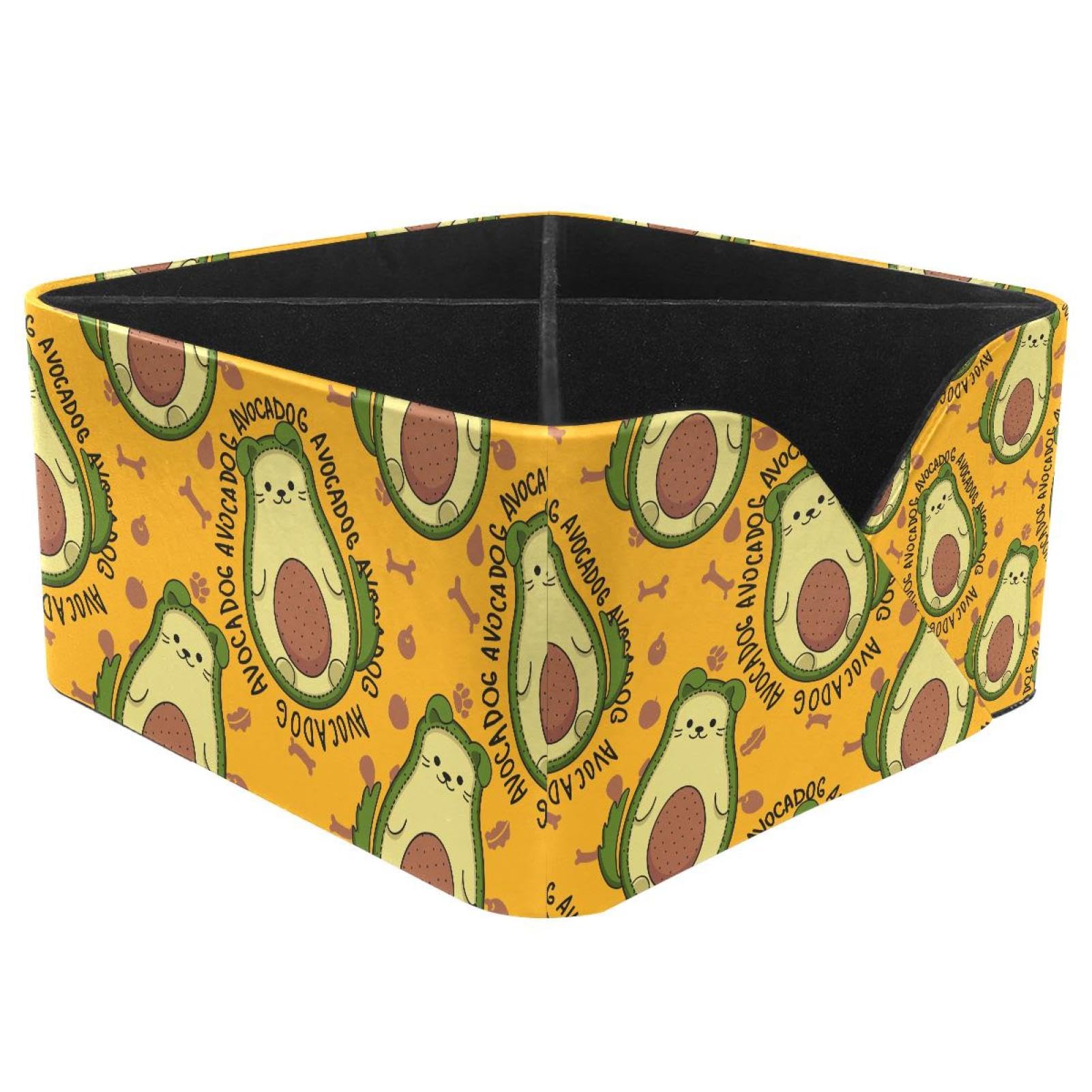 KengjuTesu Avocado Dog Desktop Organizer Pen Holder, Rectangular Pencil Cup for Office, Study and Makeup Stations