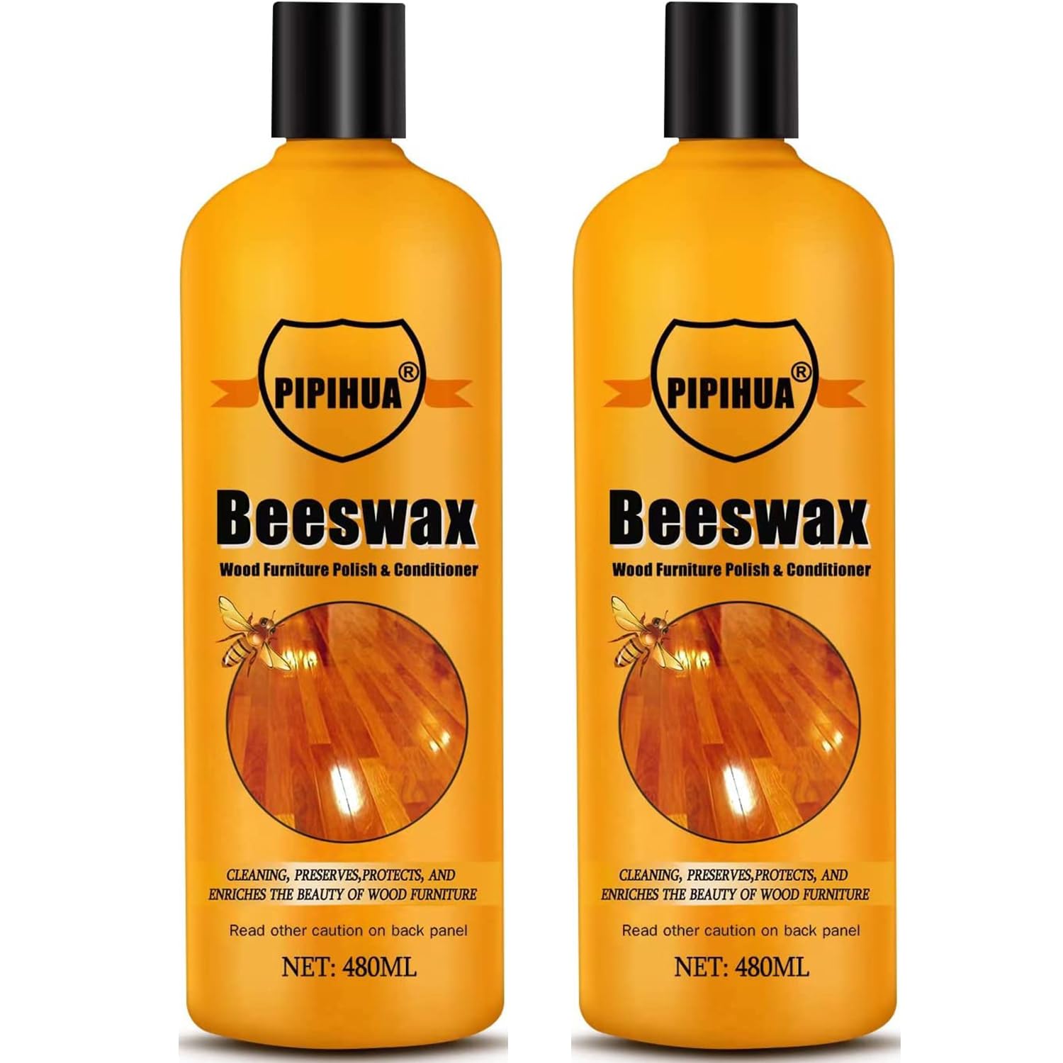 PIPIHUA Beeswax Polish and Conditioner for Wood Furniture - 16.23oz, 2 Pack