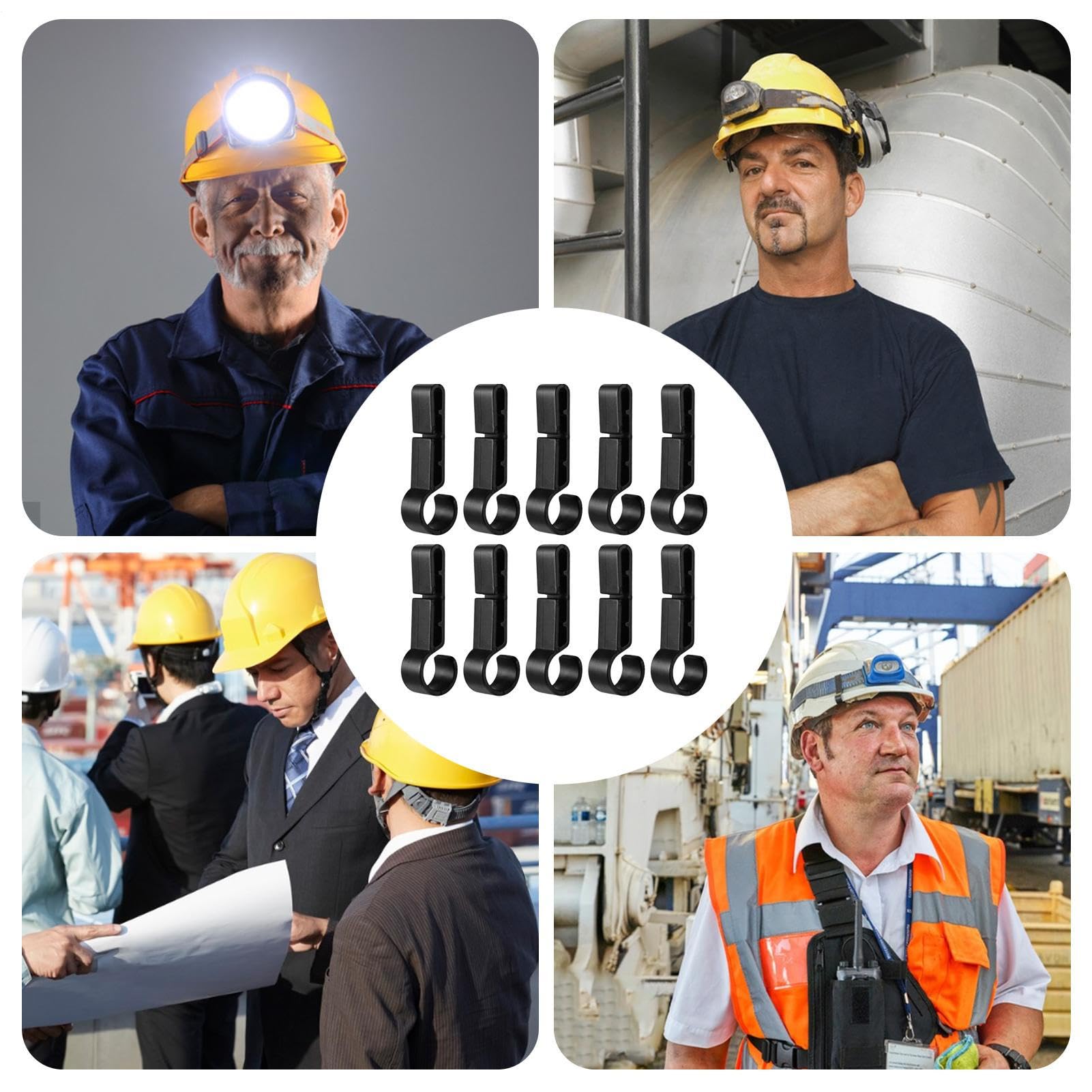 Ganchos para Casco De Seguridad para Linterna Frontal - 10 Piezas Ganchos para Lámparas Frontales | Accesorios para Casco De Seguridad,para Trabajos Exteriores Construccion Mantenimiento