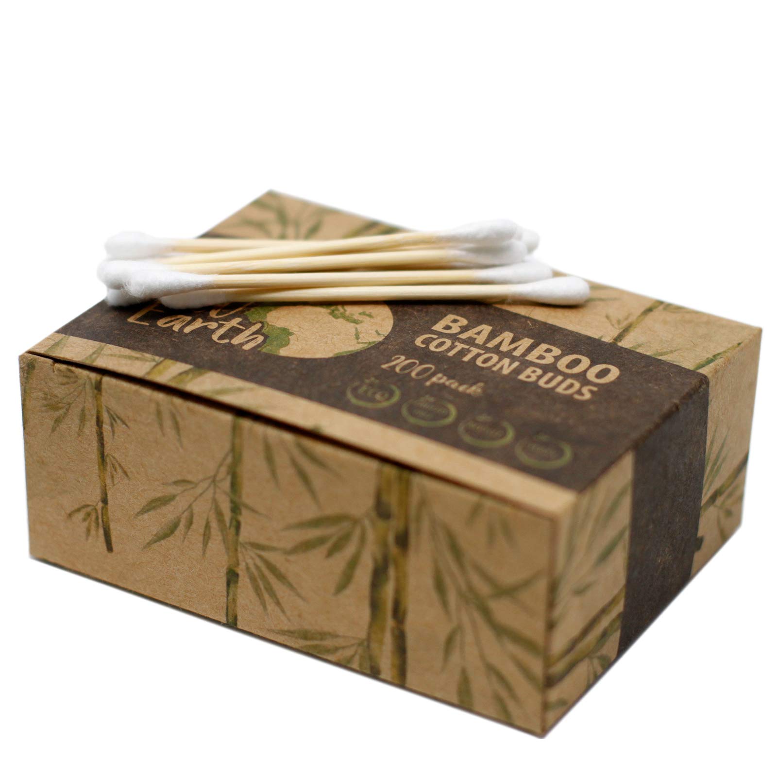 EliteKoopers Bamboo Cotton Buds Biodegradable Eco Friendly Organic Ear bud Swabs