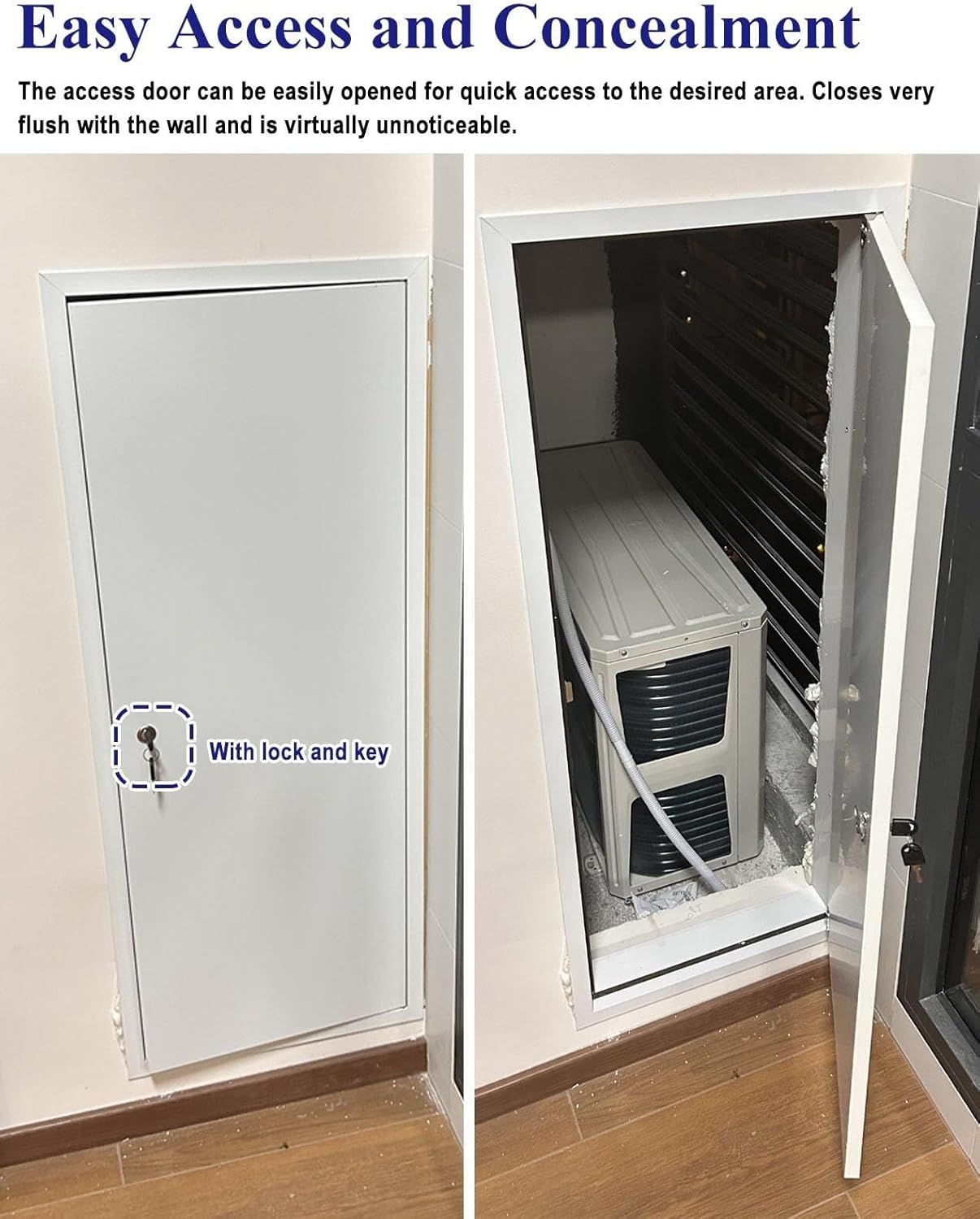 Metal Access Panel Door with Lock - Concealed Inspection Door for Water Meters, HVAC & Plumbing, Versatile Sizes 16x16 to 32x32 Inch, Durable & Secure Solution