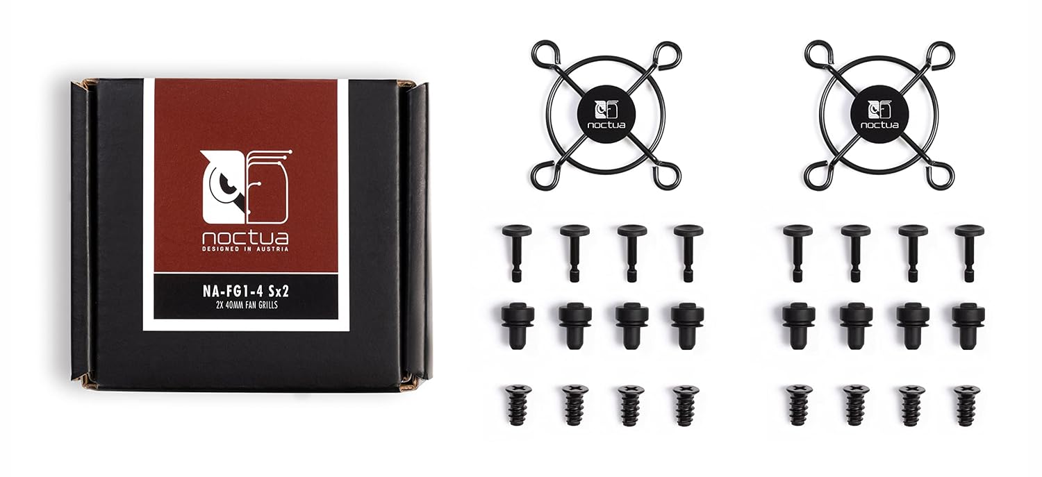 Noctua NA-FG1-4 Sx2, Fan Grills for 40mm Fans (Set of 2, Black)