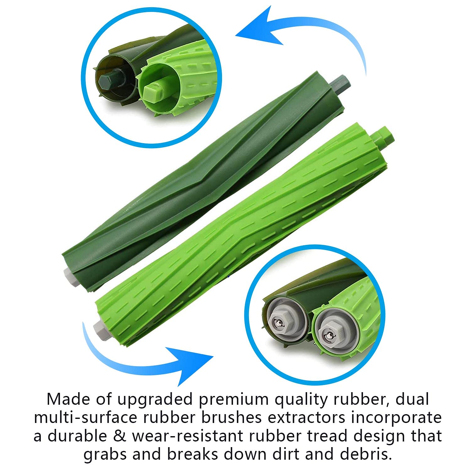 Buy Amyehouse Dual MultiSurface Rubber Roller Brushes Replacement