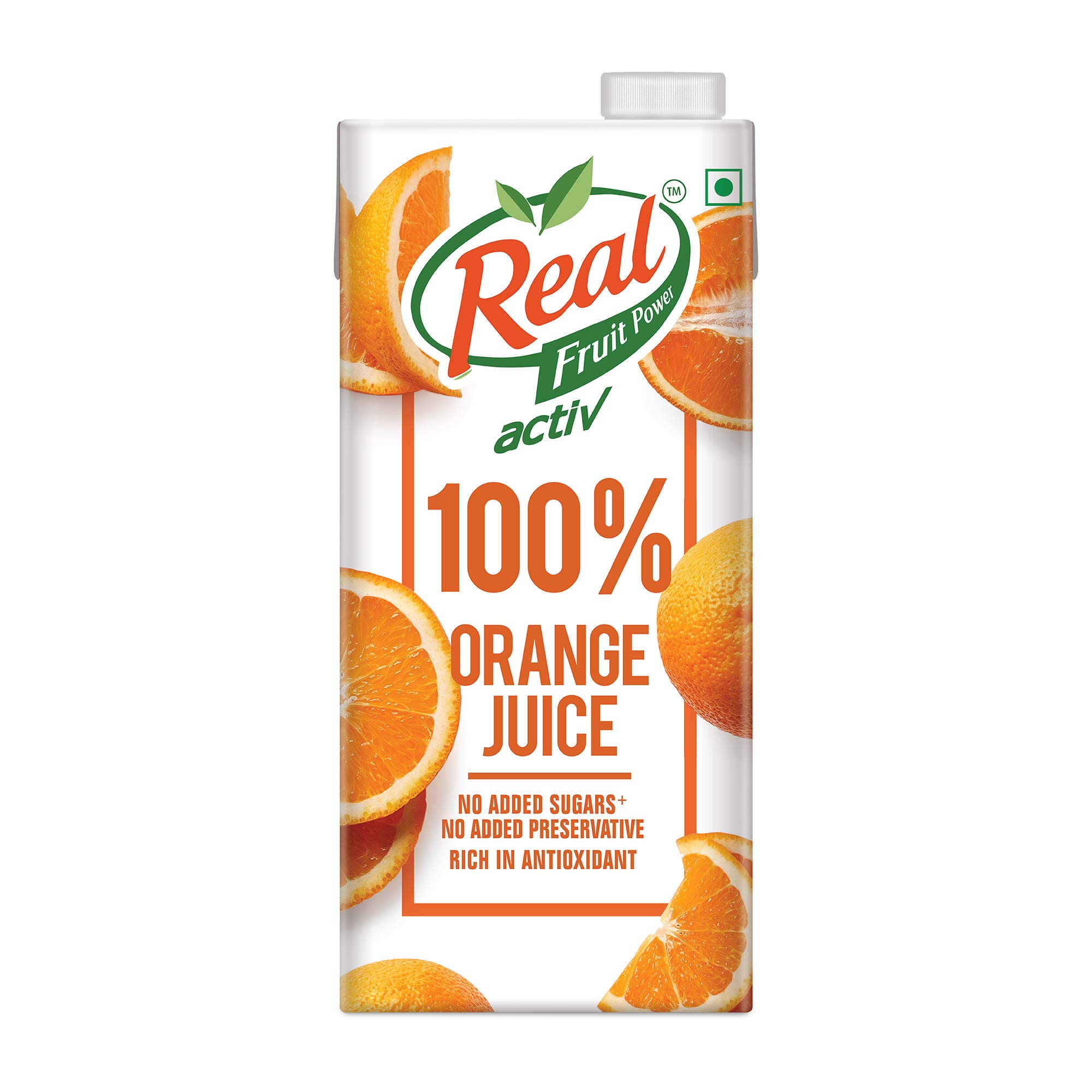 Real Activ Orange Fruit Juice - 1L | 100% No Added Sugars & Preservatives | Rich In Vitamin C | Goodness Of Best Oranges | Tasty, Refreshing & Energizing Fruit Drink