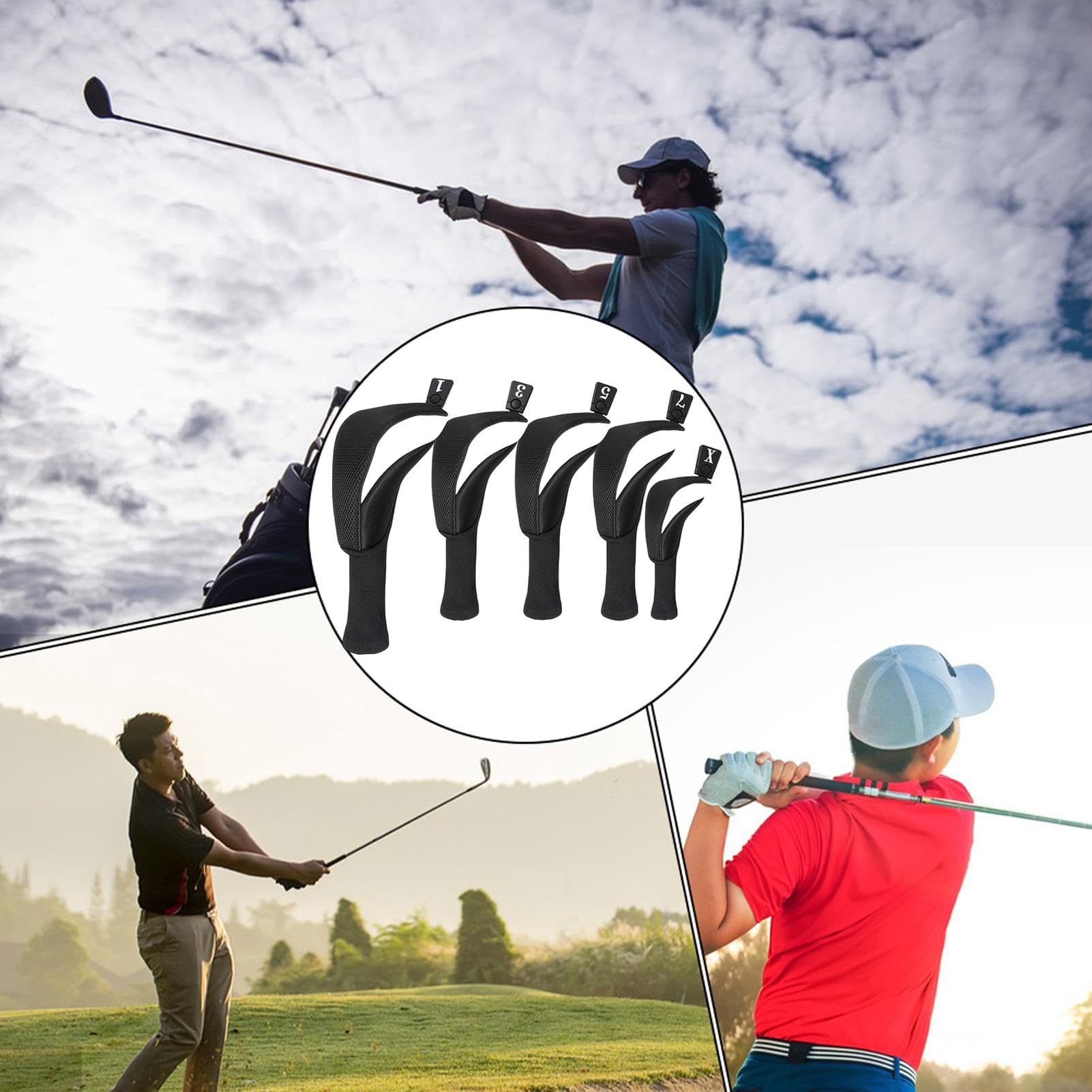 Golf Head Covers, Protective Club Covers, Long Neck Headcover, Hybrid Golf Headcover, Dustproof Club Covers, Golf Wood Headcover, Hybrid Club Protector, Golf Club Protector, Headcover for Men