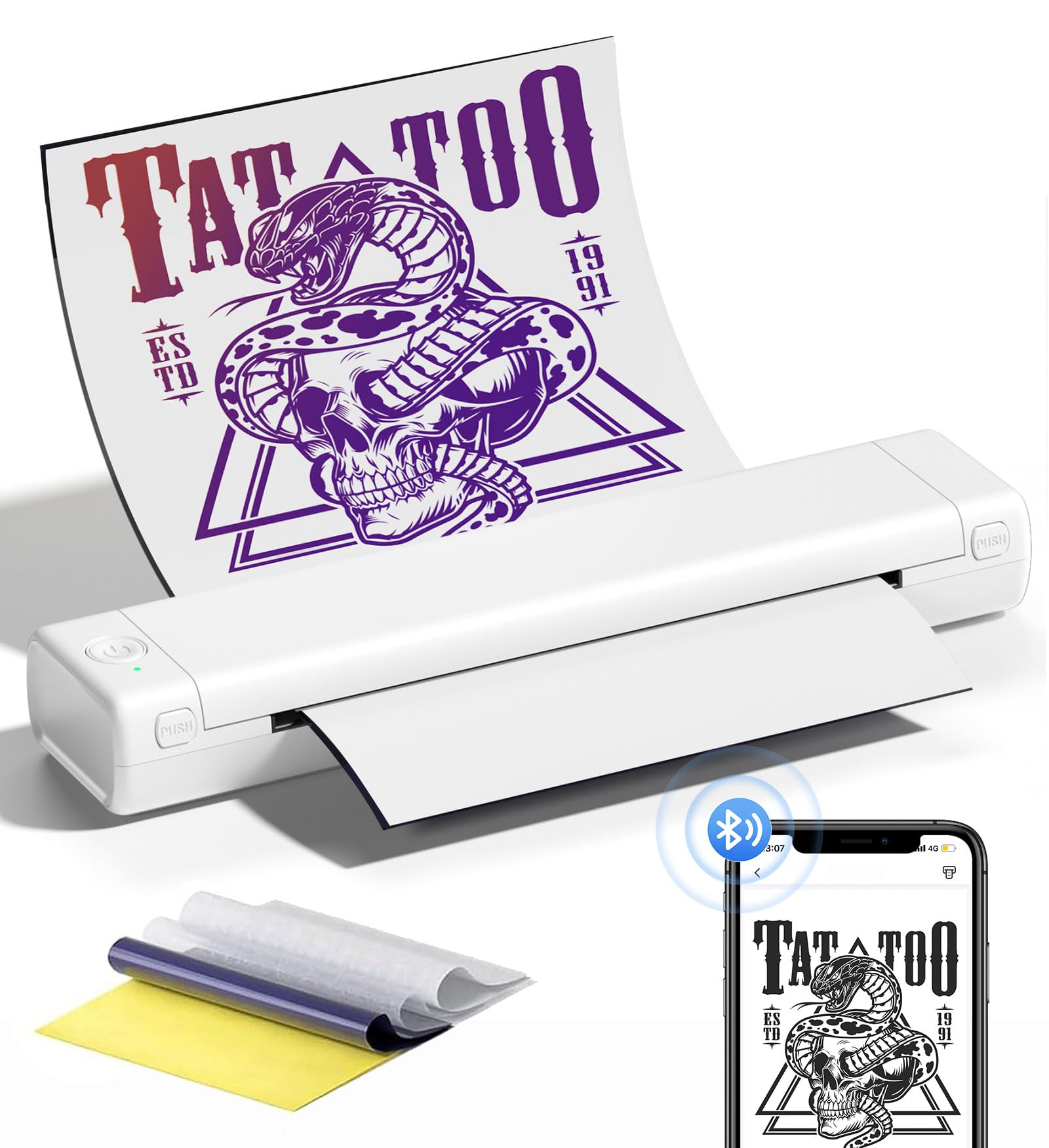 Amazon.com: Phomemo M08F Tattoo Stencil Printer, Wireless Tattoo