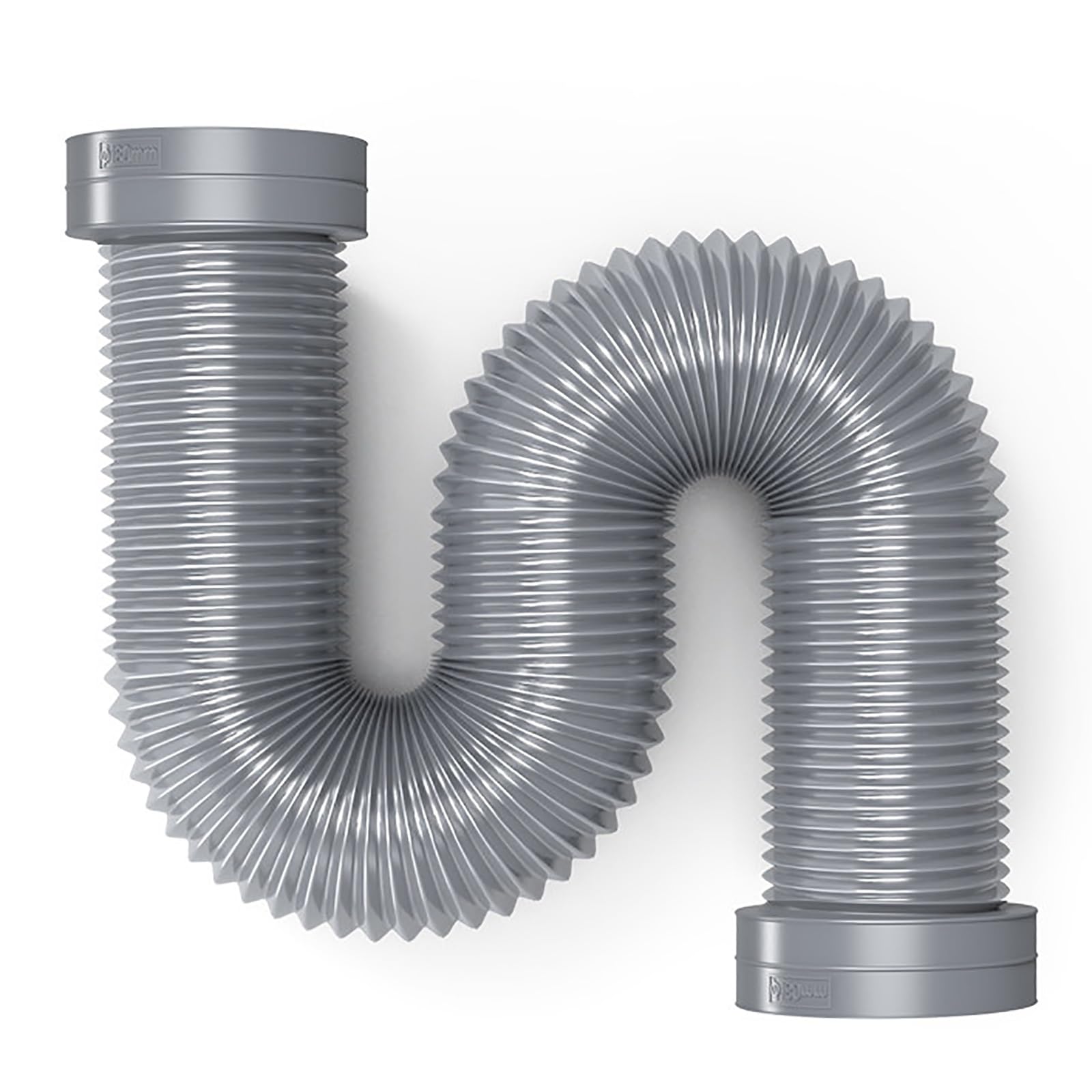 Flexibler Abluftschlauch, Hitzebeständiger Ausziehbarer Abluftschlauch für Dunstabzugshaube, Lüftungsrohr, Gewächshaus, Küchenlüftung, Universeller Luftschlauch(160mmx1.5m(6.3inx4.9ft))