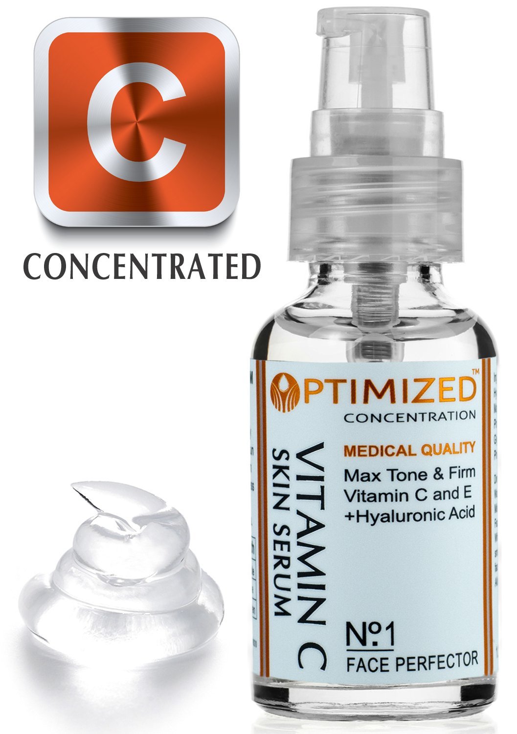 #1 BEST Anti Aging Vitamin C Serum with Vitamin E and Hyaluronic Acid, Medical Grade Skin Care For Face, Fill Fine Lines, Fades Age Spots, Evens Skin Tone, Anti Wrinkle for Day Use.