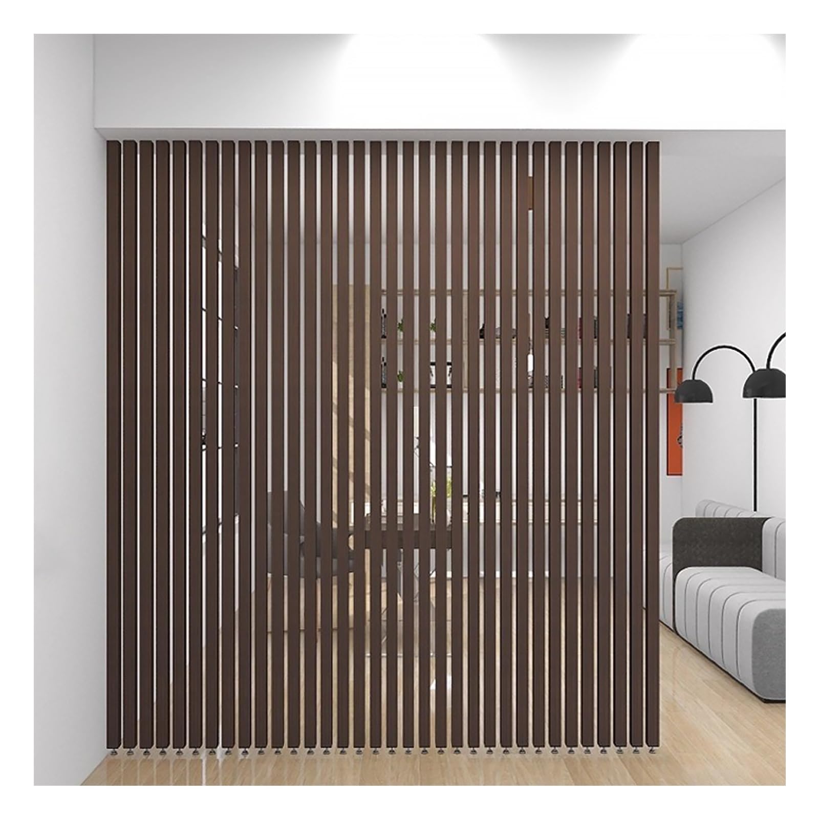 Room Divider Freestanding Wooden Partition,Wooden Slats Post, Room Separation Deviders Column,100 to 230cm Tall Privacy Screens Post,Versatile & Modern Design(12-pcs,165cm/64.9in/5.41ft)