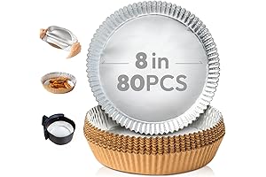 Katbite Round Disposable Air Fryer Liners 8 Inch, Performance Series 80Pcs