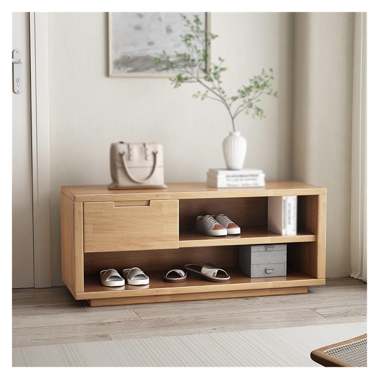 MYUYEE Shoes Bench Shoe Storage Bench, Entryway Shoe Bench With Drawers,Wooden Shoe Bench For Entryway, Shoe Rack Orga For Entryway And Hallway Storage Shoe Bench(2-80 * 35 * 43.8Cm)