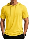 MAGCOMSEN Sweat-shirts à capuche courte manches pour hommes Gym to Street Tshirt Muscle Regular Fit Sweats Léger Cotton Hoote Tops
