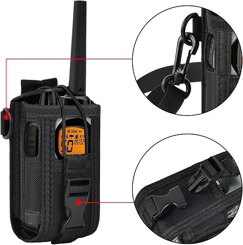 Miniatura 3 de ANKHOH Funda de radio compatible con radio bidireccional GMRS de 50 canales, funda para walkie talkie de largo alcance, soporte de almacenamiento de