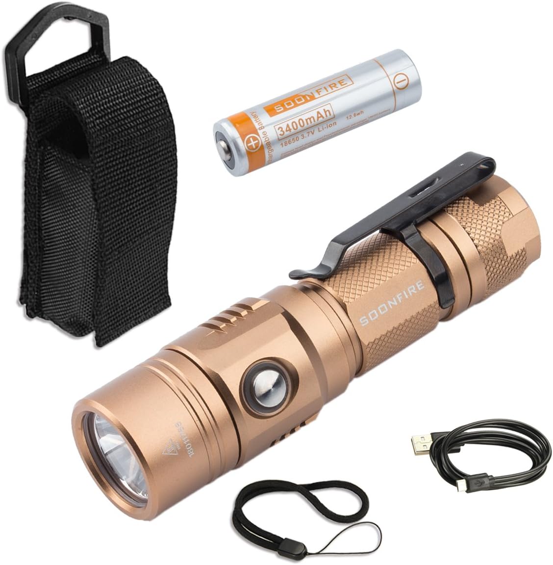 Soonfire Multifunctional Ultra bright Rechargeable Flashlight Photo