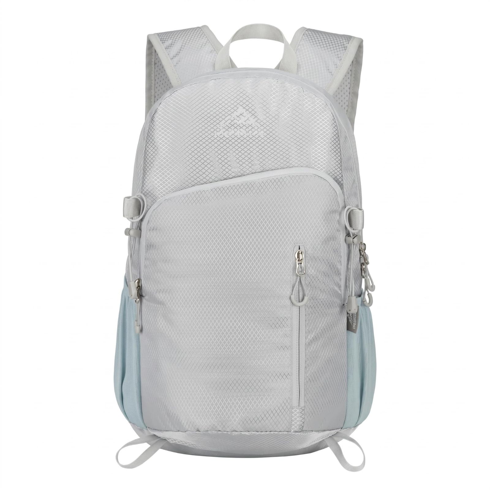 Side Pockets Lightweight Backpack Front Pocket Daypack Contoured Back Panel Zippered Backpack Textured Woven Material, Gray | Sporting Goods | Outdoor Sports | Camping & Hiking-image-42