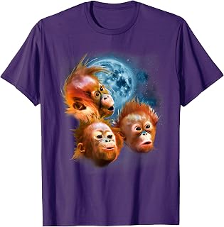 Funny Orangutan Shirt - Baby Orangutans Howling at the Moon T-Shirt