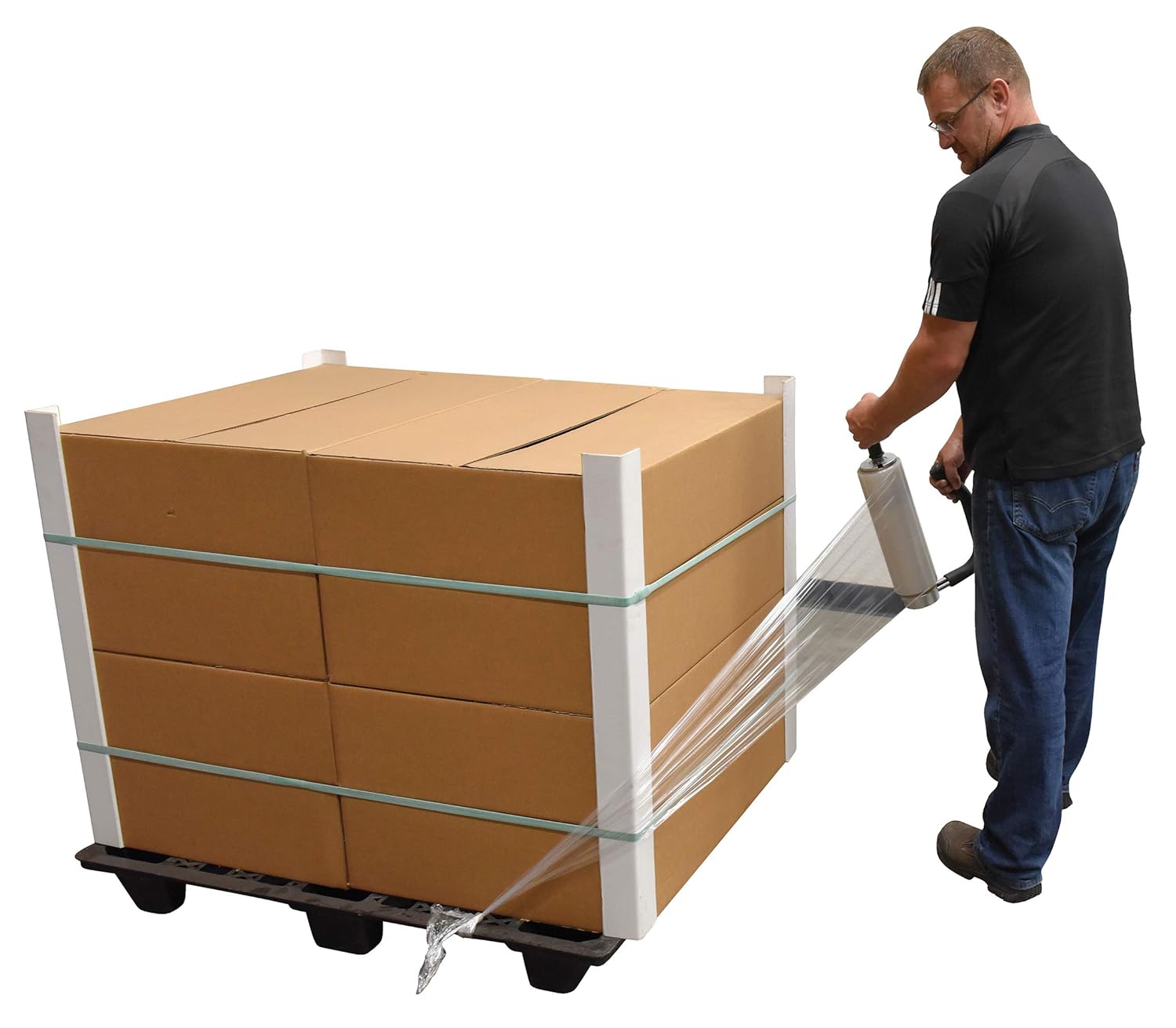 Vestil SW-HAND-BG Steel Ergonomic Hand Held Stretch Wrapper Black