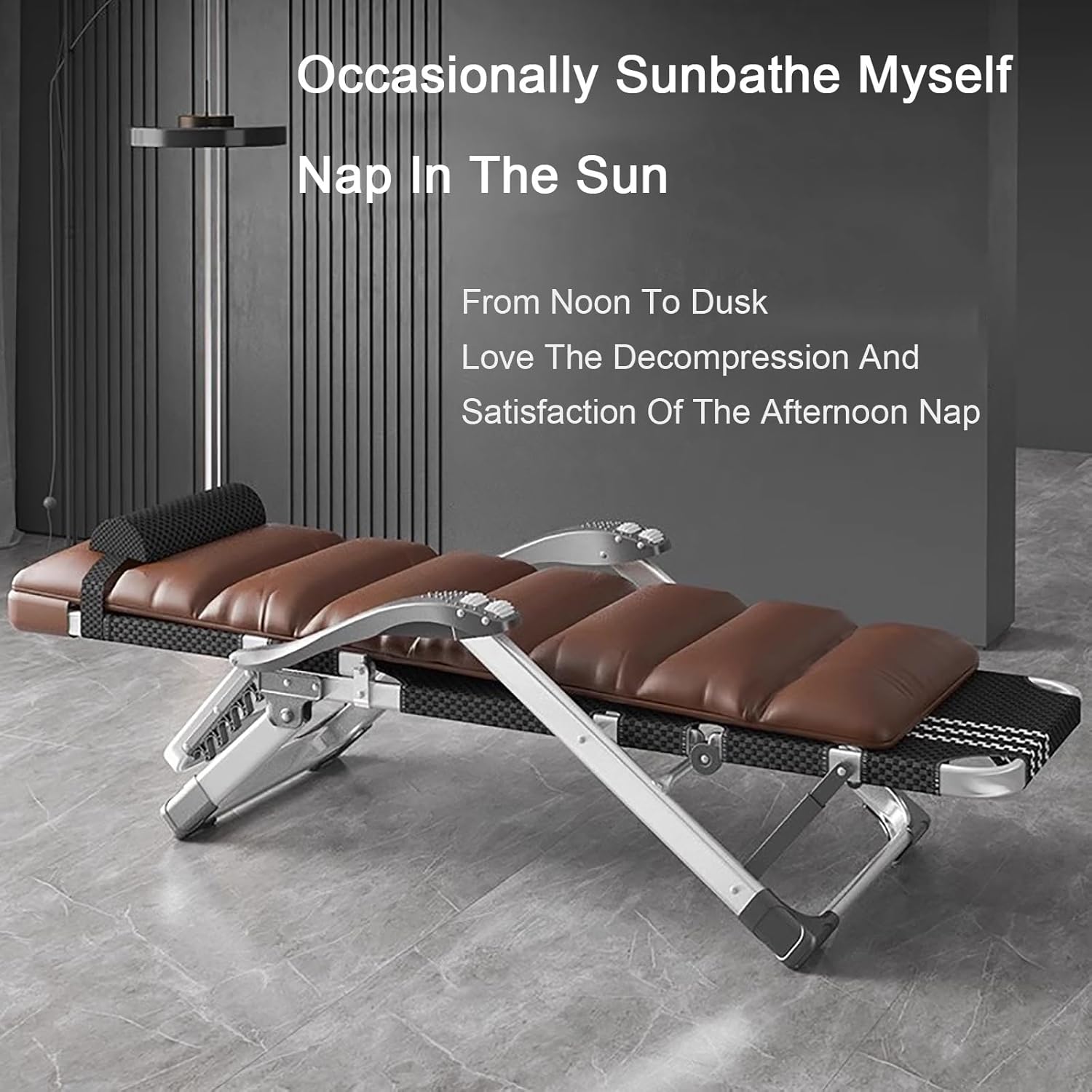 Patio Chaise Lounges, Folding Reclining Lounge Chair,Patio Recliner Lounge Chaise with Detachable Cushion,Reclining Patio Lounger Chairs for Outside Inside Poolside Camping.