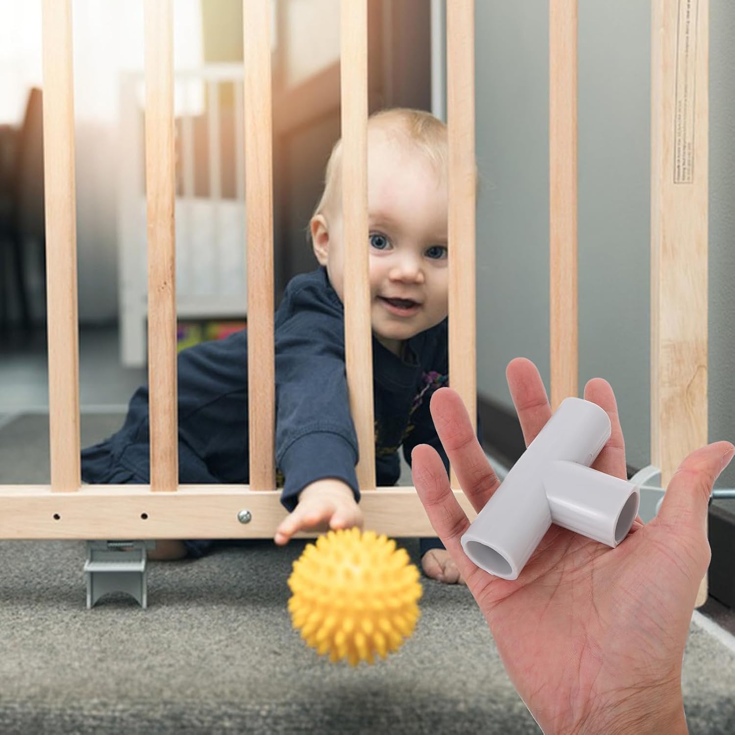 Baby Playpen T-Shaped Connector 3-Way Joint Accessories for Secure Play Yard Assembly Indoor Outdoor Expansion