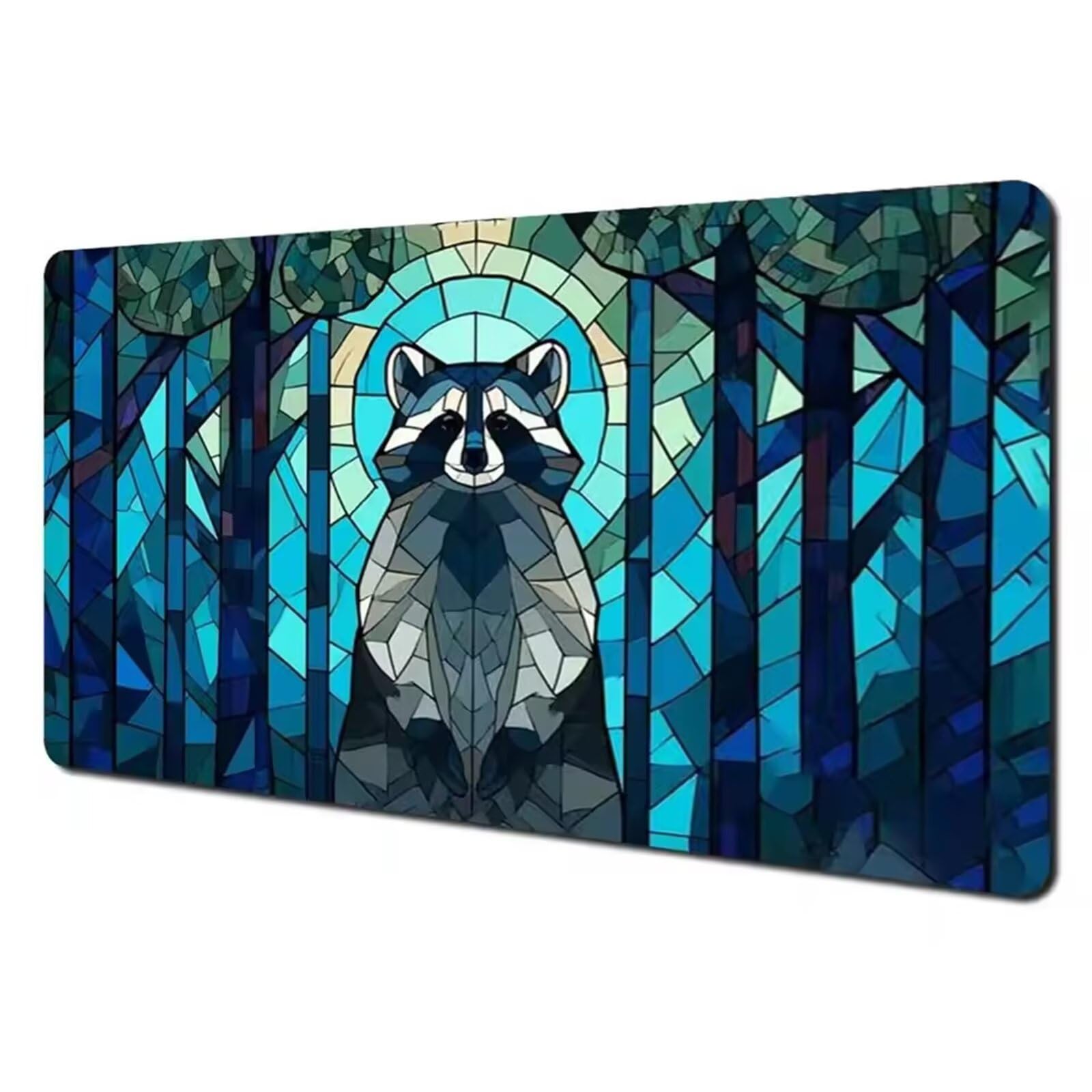 Grand Tapis de Souris de Jeu 1200x600x3 mm – Tapis de Bureau Antidérapant avec Bords Cousus, Haute Précision pour Ordinateur, PC et Gamer (Raton Laveur)