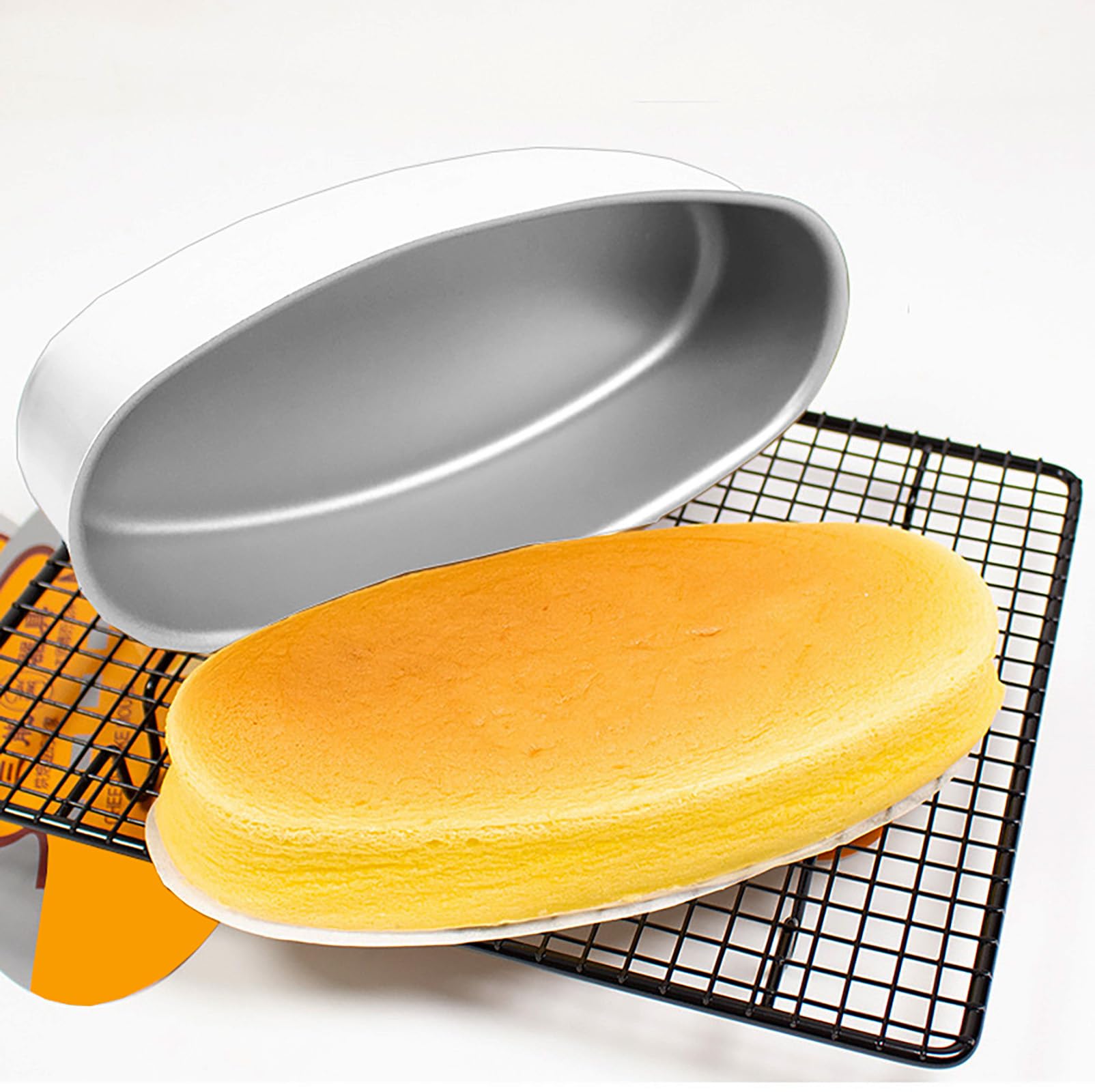 Confezione da 4 teglie ovali in alluminio, 20,3 cm, antiaderenti, per pane, pane, pane, tiramisù, frutta, casa, cucina