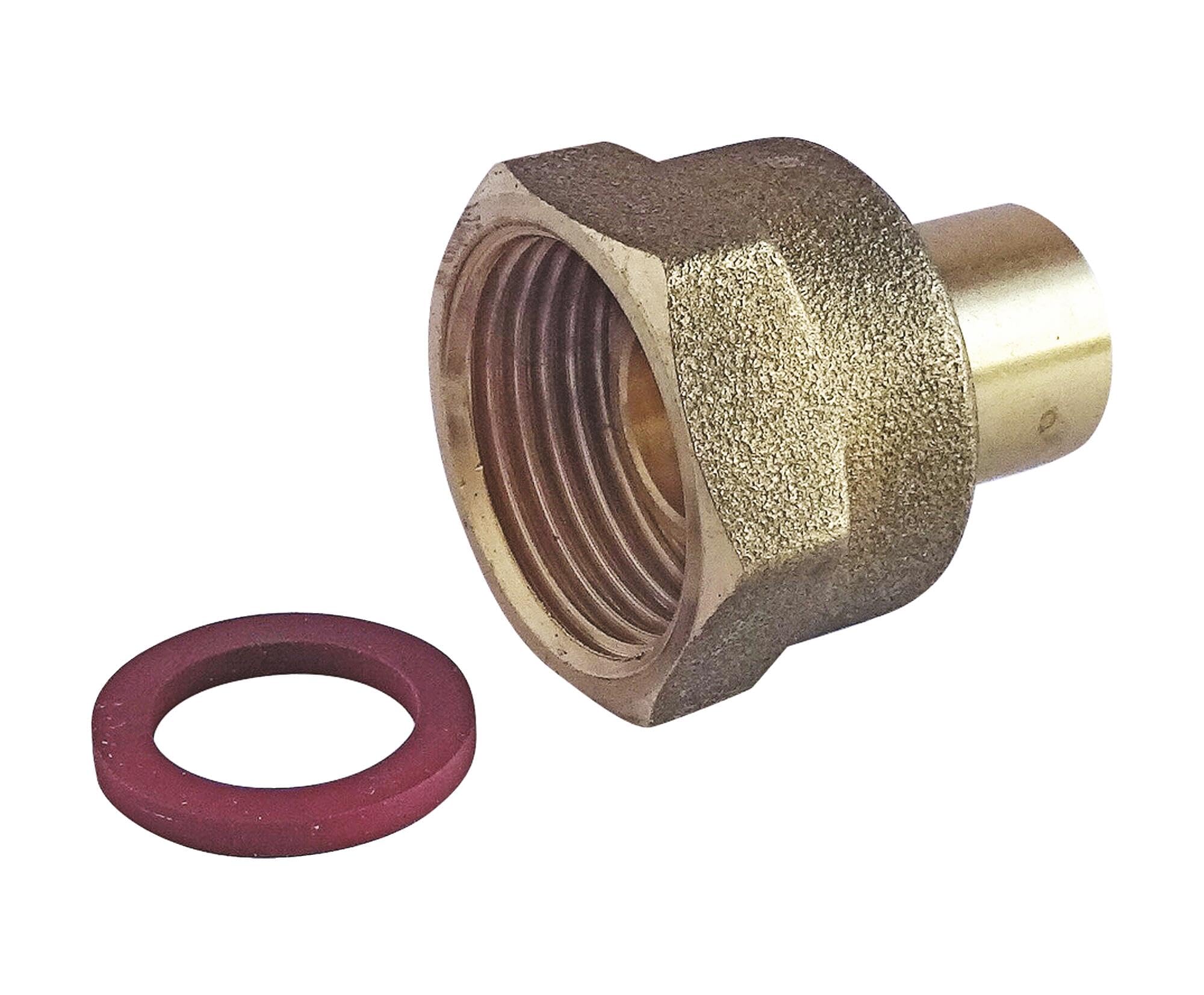 SOMATHERM FOR YOU, Raccord 2 pièces à souder en laiton pour tube cuivre Ø10 mm, écrou tournant Femelle 20/​150, compatible avec appareils gaz butane et propane