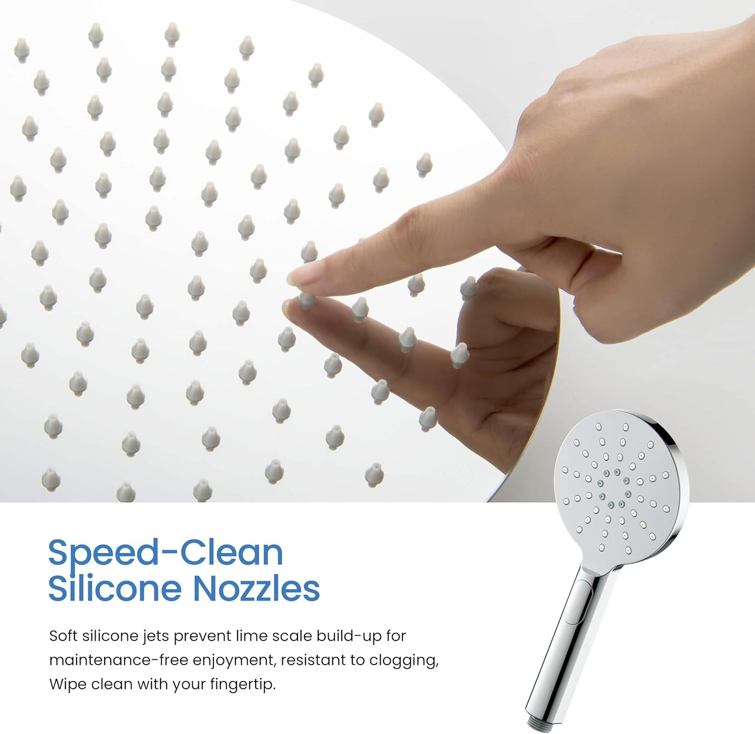 KIBI Circular Wall Mounted Rain Shower Column | 2-Function Shower Faucet System with Rough-In Valve | Solid Brass Construction for Reliable Water Flow and Temperature Control (Chrome Finish, KSC403)