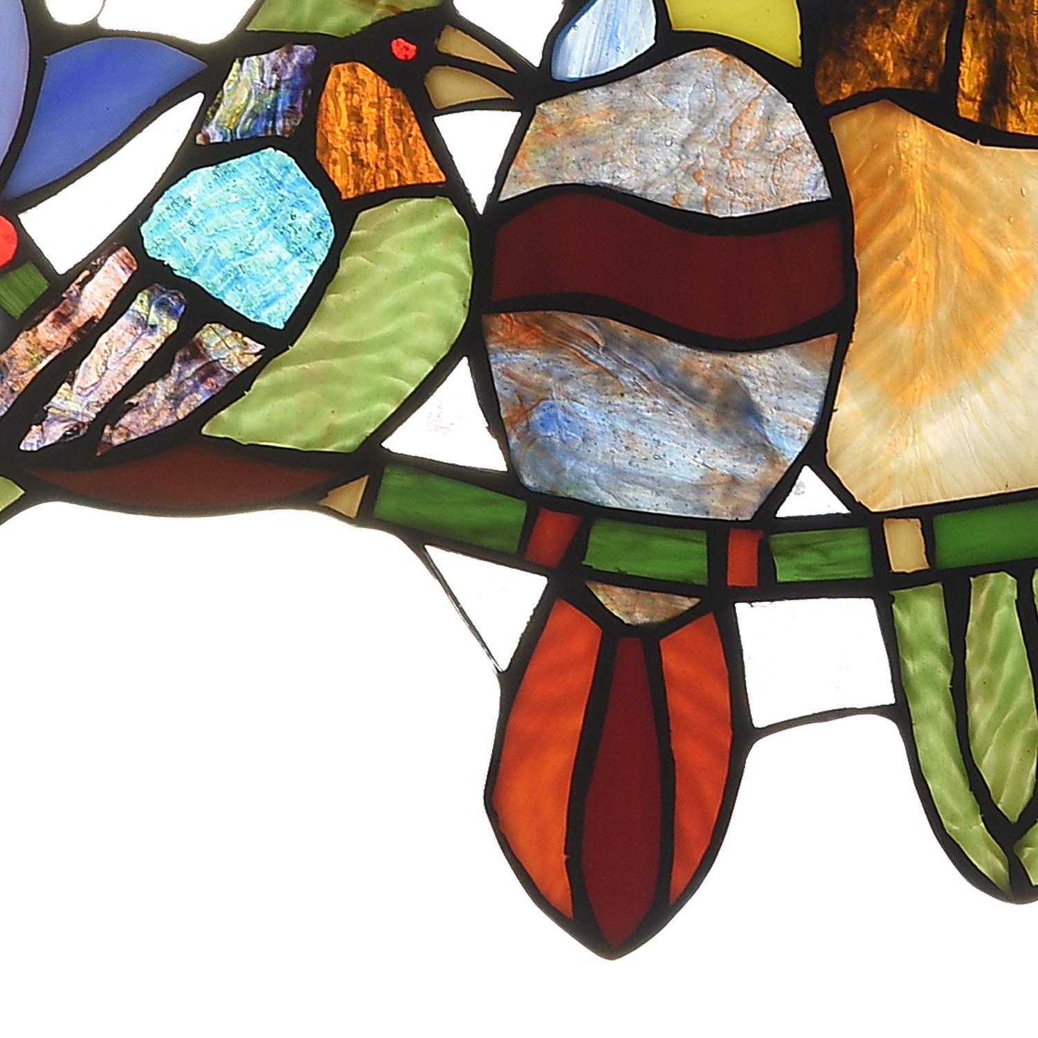 Capulina Buntglas-Vogel-Geschenke auf Ast, Fensterbehang, Tiffany-Stil, traditionelles Kunsthandwerk, Sonnenfänger für Oma, Mutter, Heimdekoration, Geschenke