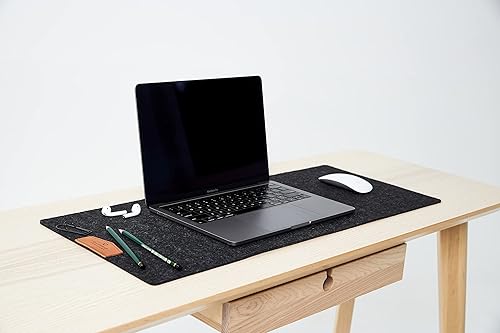 Miniatura 2 de 100% Wool Desk Mat 12x28 inch. (30x70 cm.) Anti Slip Felt Desk Mat, Felt Desk Pad Gray, Large/Small Felt Computer Mat, Large Wool Mouse Pad Premium